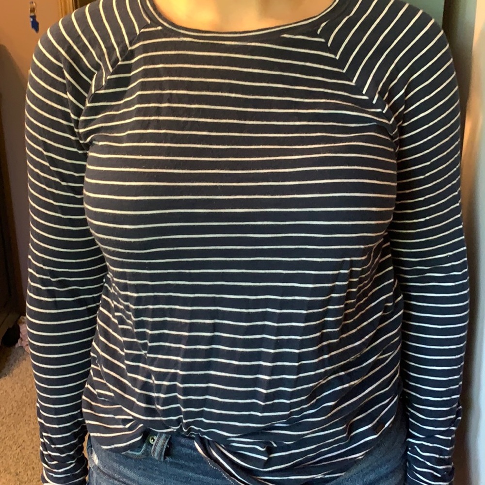 Hollister long sleeve blue stripped shirt